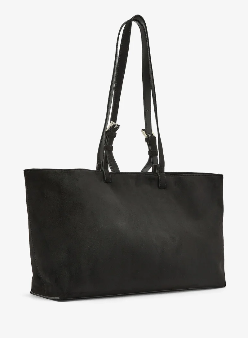 ايلا حقيبة توت من جلد السويد بتصميم شرقي غربي مع إبزيم